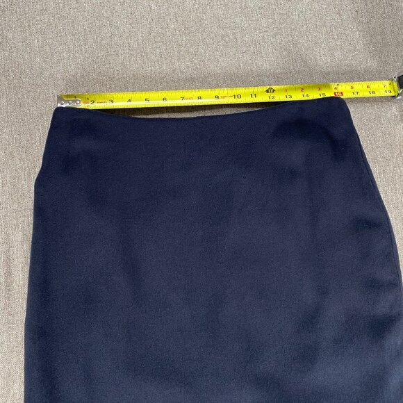 Linda Allard Ellen Tracy Wool Blend Pencil Skirt Women 14 Navy Blue Casual Korea - Picture 11 of 13
